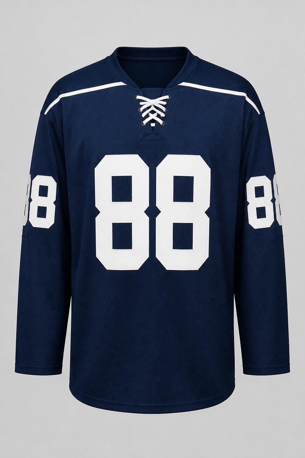 custom lace-up hockey jersey